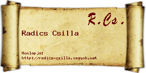 Radics Csilla névjegykártya